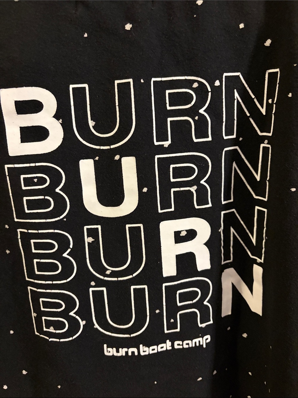 Burn Boot Camp Black & White Speckled Crewneck Sweatshirt Small - Picture 6 of 6